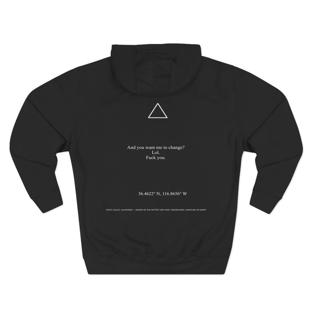 A.T.W.N.B™ Death Valley Shifting Triangle Anti Brand Streetwear Three-Panel Fleece Hoodie