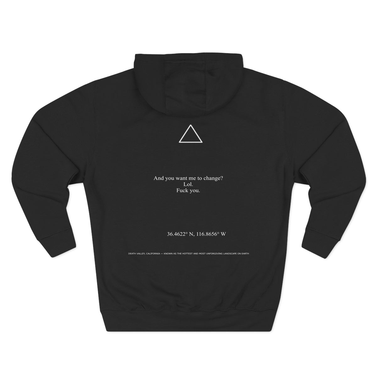 A.T.W.N.B™ Death Valley Shifting Triangle Anti Brand Streetwear Three-Panel Fleece Hoodie
