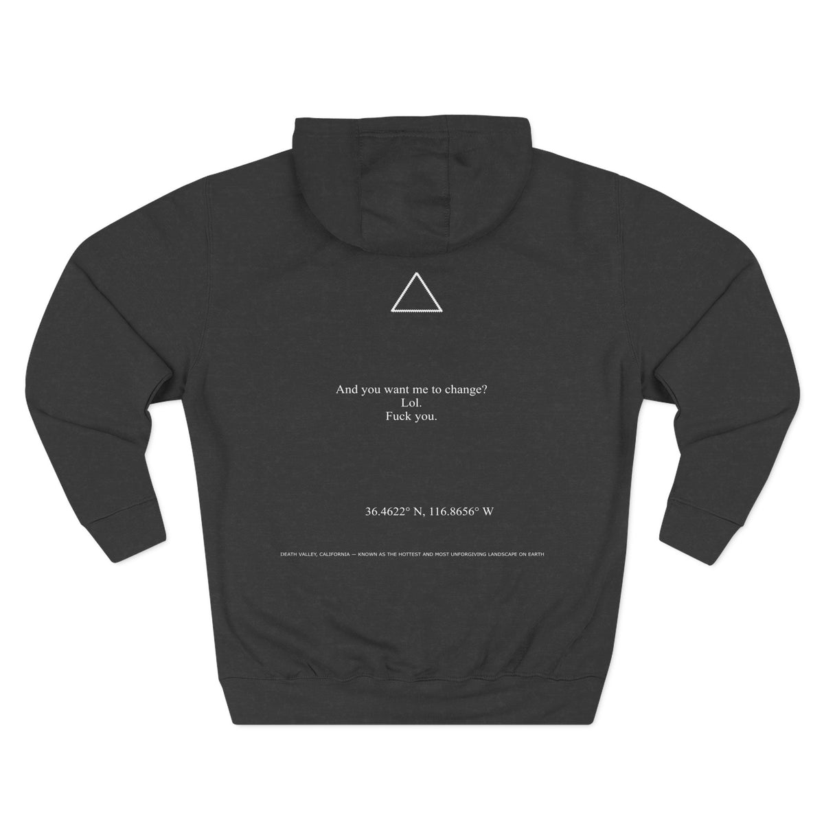 A.T.W.N.B™ Death Valley Shifting Triangle Anti Brand Streetwear Three-Panel Fleece Hoodie