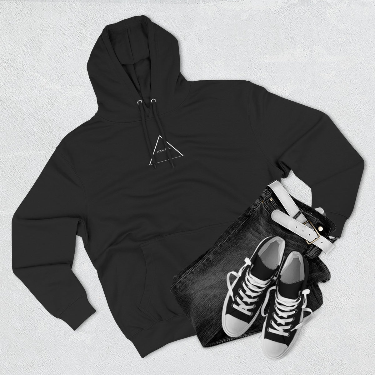 A.T.W.N.B™ Death Valley Shifting Triangle Anti Brand Streetwear Three-Panel Fleece Hoodie