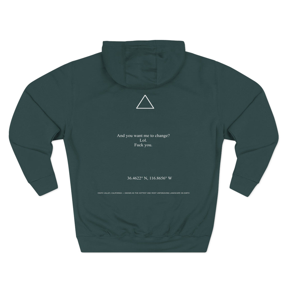A.T.W.N.B™ Death Valley Shifting Triangle Anti Brand Streetwear Three-Panel Fleece Hoodie