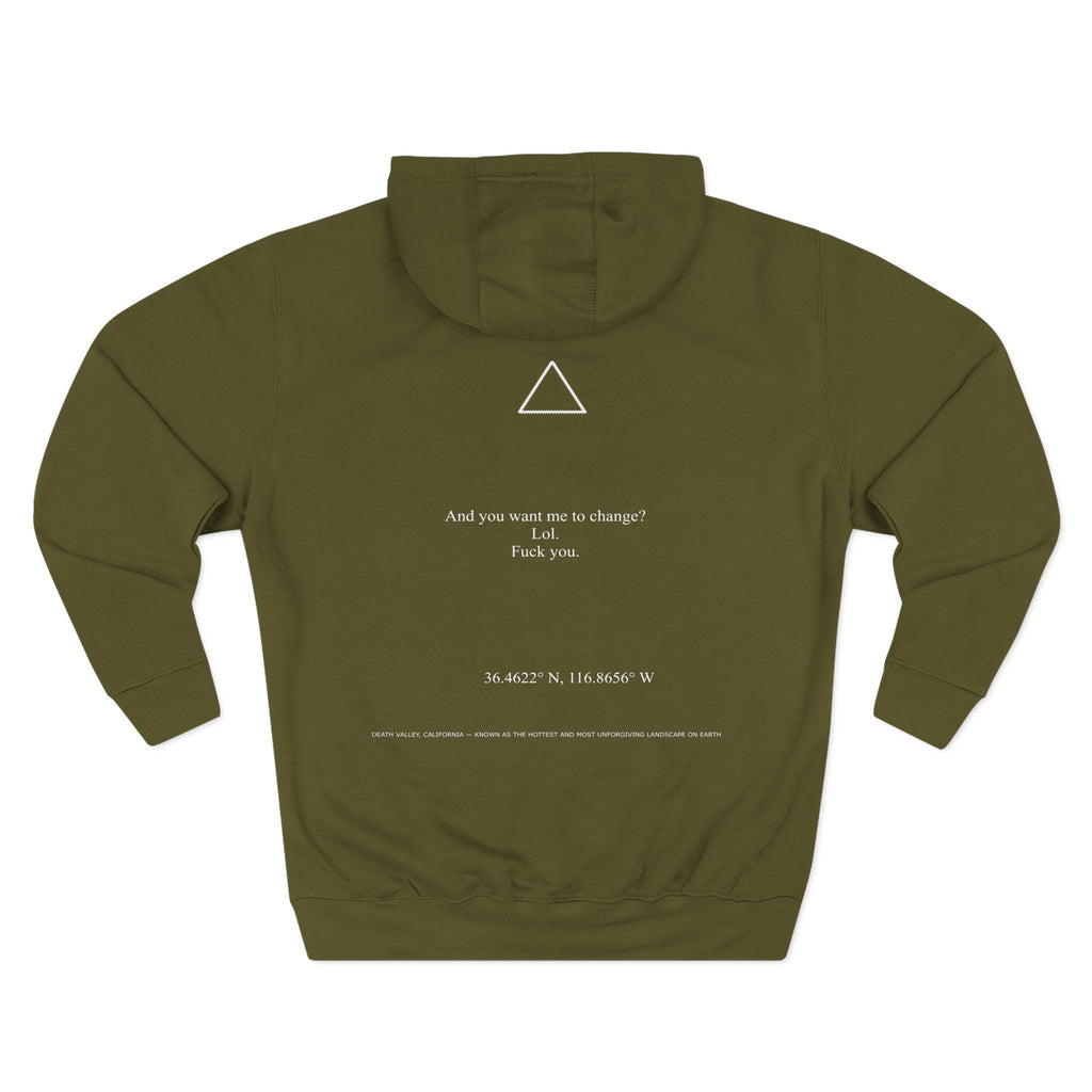 A.T.W.N.B™ Death Valley Shifting Triangle Anti Brand Streetwear Three-Panel Fleece Hoodie