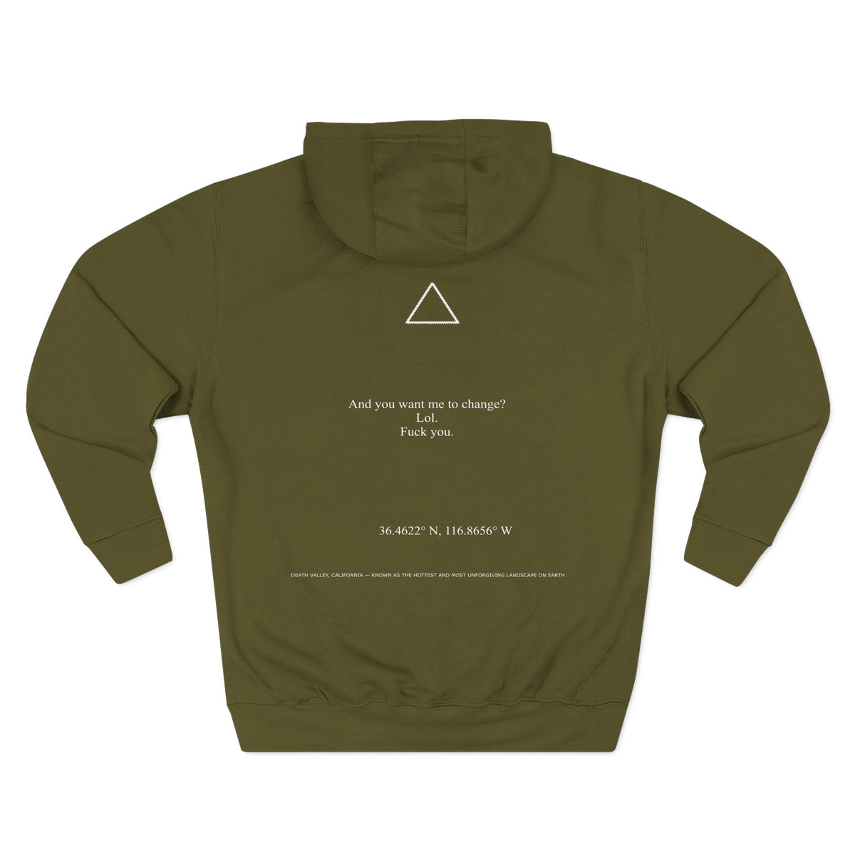 A.T.W.N.B™ Death Valley Shifting Triangle Anti Brand Streetwear Three-Panel Fleece Hoodie