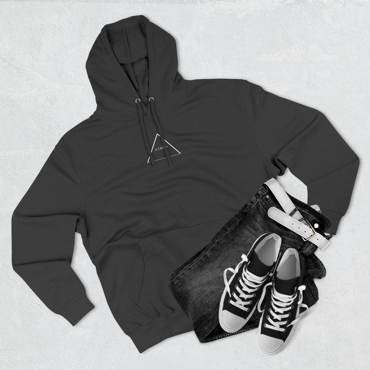 A.T.W.N.B™ Death Valley Shifting Triangle Anti Brand Streetwear Three-Panel Fleece Hoodie